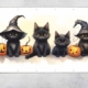 Dekobanner mit Halloween Katzen